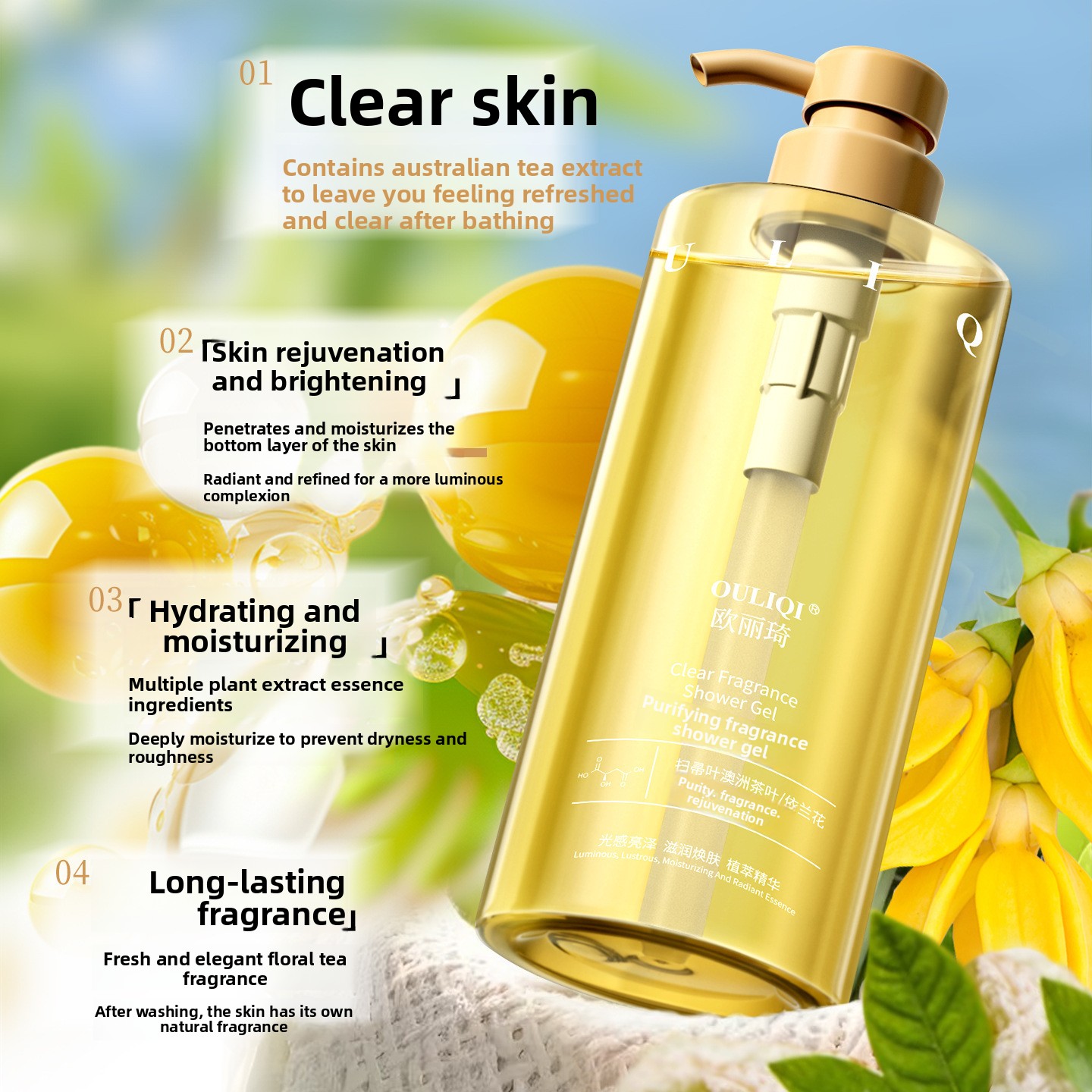 Fruit acid nicotinamide shower - đánh giá và giá Perfume Fragrance Shower Gel
